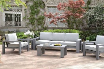 Ballyshannon Outdoor Patio Set CM-OS1883 in Gray w/Options [FAOUT-CM-OS1883-Ballyshannon]