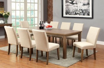 CM3554T Soreen 5Pc Dining Set in Light Oak w/Ivory Fabric Chairs [FADS-CM3554T Soreen Ivory]