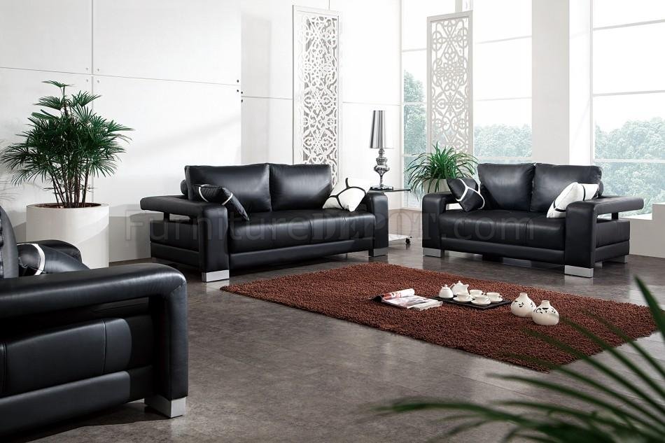 Modern Leather Living Room 3 Piece Set