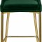 Karina Counter Stool 789 Set of 2 Green Velvet Fabric - Meridian