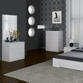 Anna Bedroom in High Gloss White w/Options by Whiteline