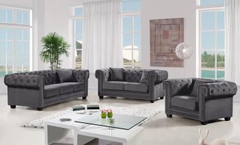 Bowery 614 Sofa in Grey Fabric w/Options by Meridian [MRS-614Grey-Bowery]