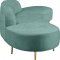 Divine Sectional Sofa 618 in Mint Velvet Fabric by Meridian