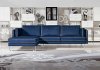 Anchusa Sectional Sofa 1464 in Blue Fabric by VIG w/Metal Legs