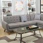 F6961 Sectional Sofa in Grey Linen-Like Fabric by Poundex