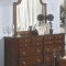 Brown Cherry Finish Classic Bedroom Set w/Queen Size Bed