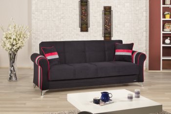 Metro Life Sofa Bed in Black Fabric by Casamode [CMSB-Metro Life Black]