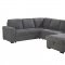 U2260 Sectional Sofa Bed in Gray Corduroy by Global