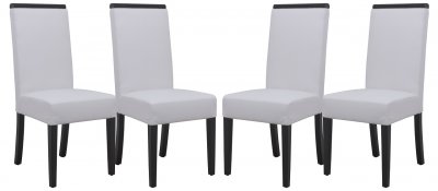 Elroy Set of 4 Dining Chairs EV17WL in White by LeisureMod