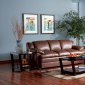 Rich Brown Full Bonded Leather Sofa w/Pillow-Top Seating