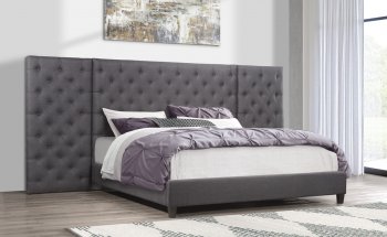 9098 Bed in Gray Fabric by Global Furniture USA [GFB-9098 Gray]