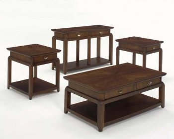 Castered 3Pc Coffee Table Set w/Drawers & Optional Sofa Table [JFCT-856]