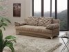 Daisy Sofa Bed Convertible in Light Brown Microfiber by Empire