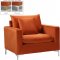 Naomi Sofa 633 in Cognac Velvet Fabric by Meridian w/Options