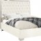 Lexi Upholstered Bed in White Velvet Fabric - Meridian w/Options