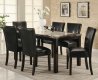 Black Finish & Rectangular Faux Marble Top Modern 7Pc Dining Set