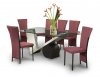 Glass Top & "V" Base Modern Dining Tabe w/Optional Chairs