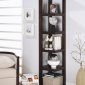 Cappuccino Finish Elegant Contemporary Corner Bookcase