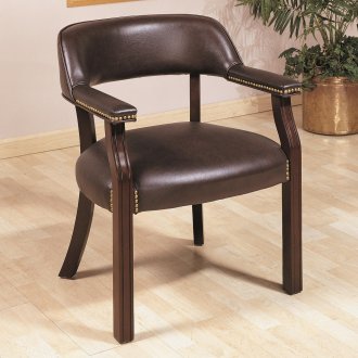 Espresso Vinyl Classic Commercial Office Chair w/Nailhead Trim