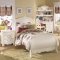 White Wash Finish Traditional Kids Bedroom w/Poster Bed