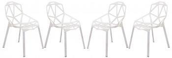 Dalton Set of 4 Indoor/Outdoor Chairs DC20W - White - LeisureMod [LMDC-DC20W-Dalton White]