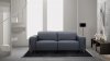 Hudson Power Motion Sofa in Slate Leather by Beverly Hills