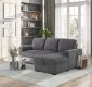 U2260 Sectional Sofa in Gray Corduroy by Global w/Storage Chaise