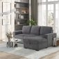 U2260 Sectional Sofa in Gray Corduroy by Global w/Storage Chaise