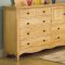 Natural Wood Finish Casual 5Pc Bedroom Set w/Sleigh Bed