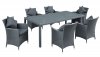 Panorama 7Pc Outdoor Patio Dining Set in Black by Modway