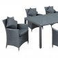 Panorama 7Pc Outdoor Patio Dining Set in Black by Modway