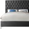 Cruz Bed in Grey Velvet Fabric by Meridian w/Options