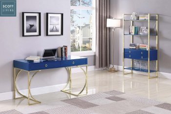 Odessa Writing Desk 802071 in Blue - Scott Living by Coaster [CROD-802071-Odessa]