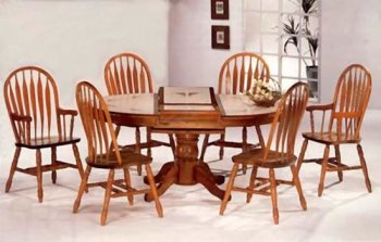 Oak Finish Dinette with Tile Top Table [CRDS-114-4815]