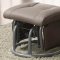 Beige Leatherette Modern Swivel Glider Chair w/Ottoman