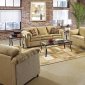 Beige Fabric Modern Living Room w/Loose Cushion Pillow Top Seat