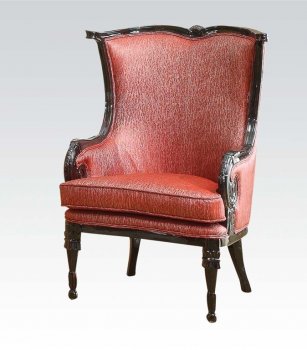 59121 Pawnee Accent Chair in Red Fabric by Acme [AMCC-59121 Pawnee]