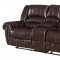 Center Hill Recliner Sofa 9668NDB in Dark Brown by Homelegance