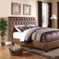 Pitney Upholstered Bed by Acme in Two Tone Brown Crocodile PU