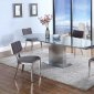 Mavis Dining Table 5Pc Set Grey Glass Top by Chintaly