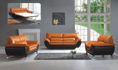 Leather Living Room with Sleeper Sofa