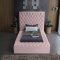 Bliss Bed in Pink Velvet Fabric by Meridian w/Options