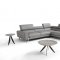 Mood Power Reclining Sectional Sofa in Grey Leather by J&M