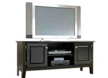 Black Cherry Finish Modern TV Stand w/2 Door Cabinets [PNTV-H610]