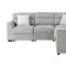 U9401 Sectional Sofa Bed in Nickel by Global w/Optional Ottoman