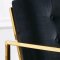 Pierre Accent Chair 523 in Black Velvet Fabric by Meridian