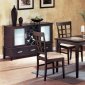 Espresso Finish Modern 5PC Dining Set w/Glass Inserts