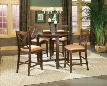 Dark Cherry Finish Contemporary Dinette w/Round Table [HLDS-D681]