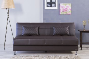 Eco Rest Sofa Bed in Zen Brown Leatherette by Casamode [CMSB-Eco-Rest-Zen-Brown]