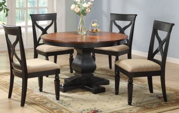 Antique Style Black Round Dinette Table w/Optional Chairs [PXDS-F2064-F1039]